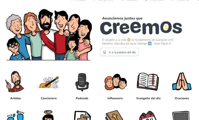CREEMOS, una web para alimentar el alma Web Creemos
