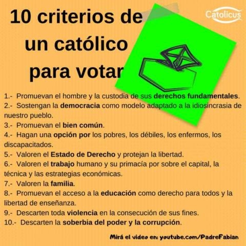 10 principios catolicos voto