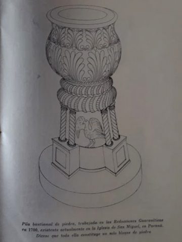 Dibujo del Padre Furlong de la Pila de San Miguel