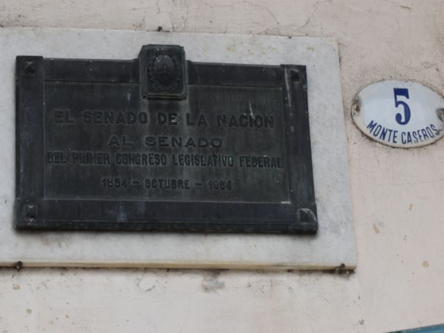 Placa del Colegio del Huerto - primer Senado de la Nación Argentina