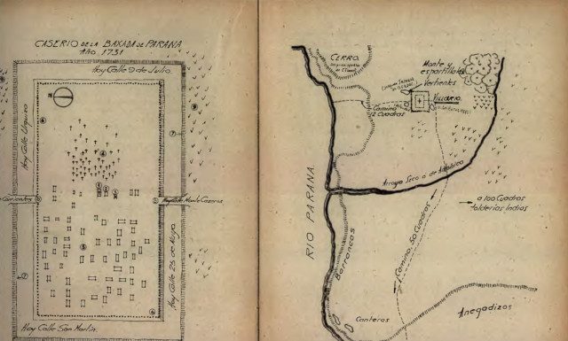 Porqué la Virgen del Rosario es fundadora de Paraná Plano caserio Parana 1730