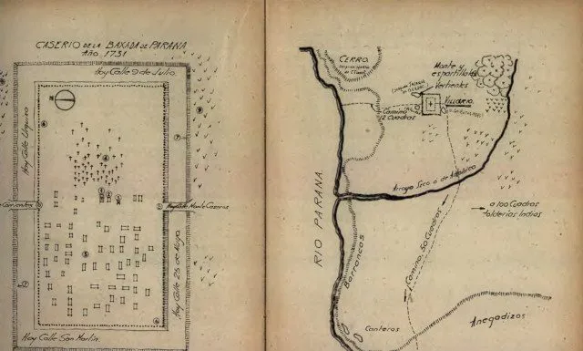 Porqué la Virgen del Rosario es fundadora de Paraná Plano caserio Parana 1730